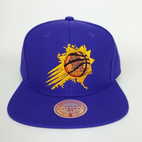 Phoenix Suns Mitchell & Ness NBA Snapback Hat 3D Logo Glitch Purple Cap NWT - Picture 2 of 8